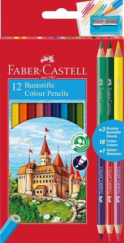 Faber Castell  Colour Pencil with 3 Bi-Colour Pencil/Sharpener