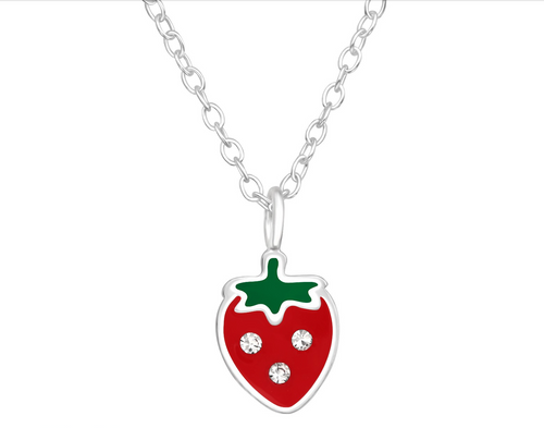 Strawberry Necklace (Sterling Silver) The Bubble Room Dublin