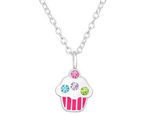 Cupcake Necklace (Sterling Silver) The Bubble Room Dublin