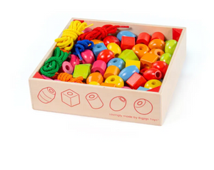 Bigjigs Crate  of Lacing Beads The Bubble Room Toy Store Dublin